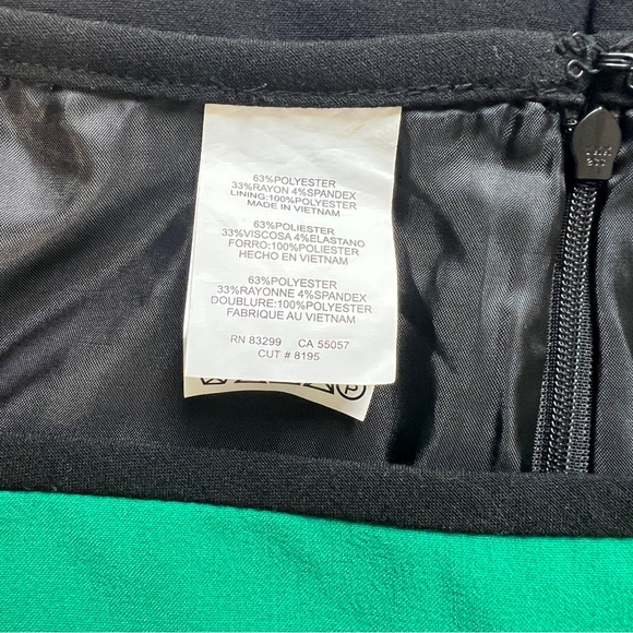 Isaac Mizrahi Green Black and White Pencil Skirt Size16 NWT Retro Preppy Formal - Picture 4 of 8